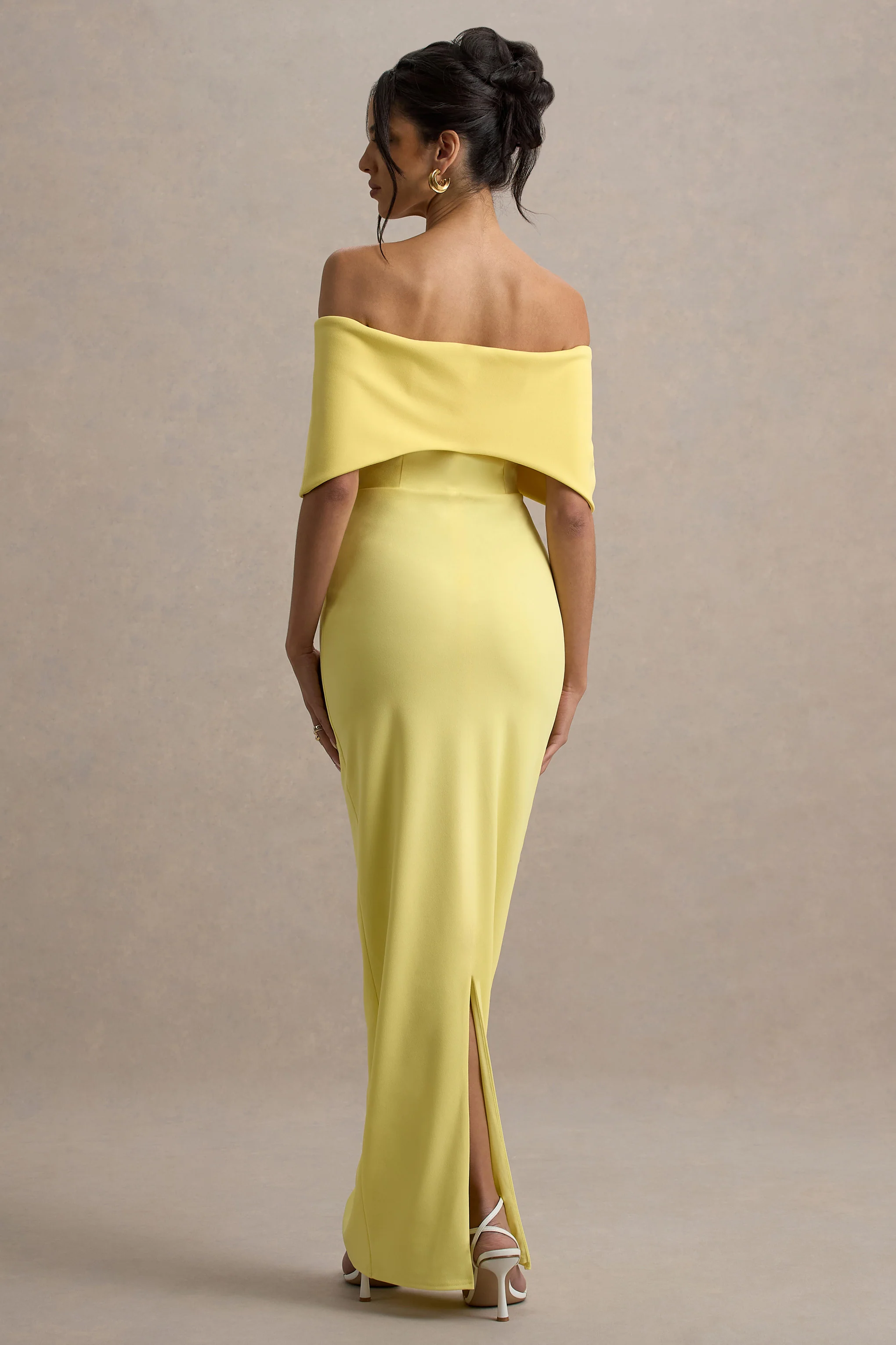 Cornelia | Lemon Strapless Maxi Dress With Oversized Bow - Image 2