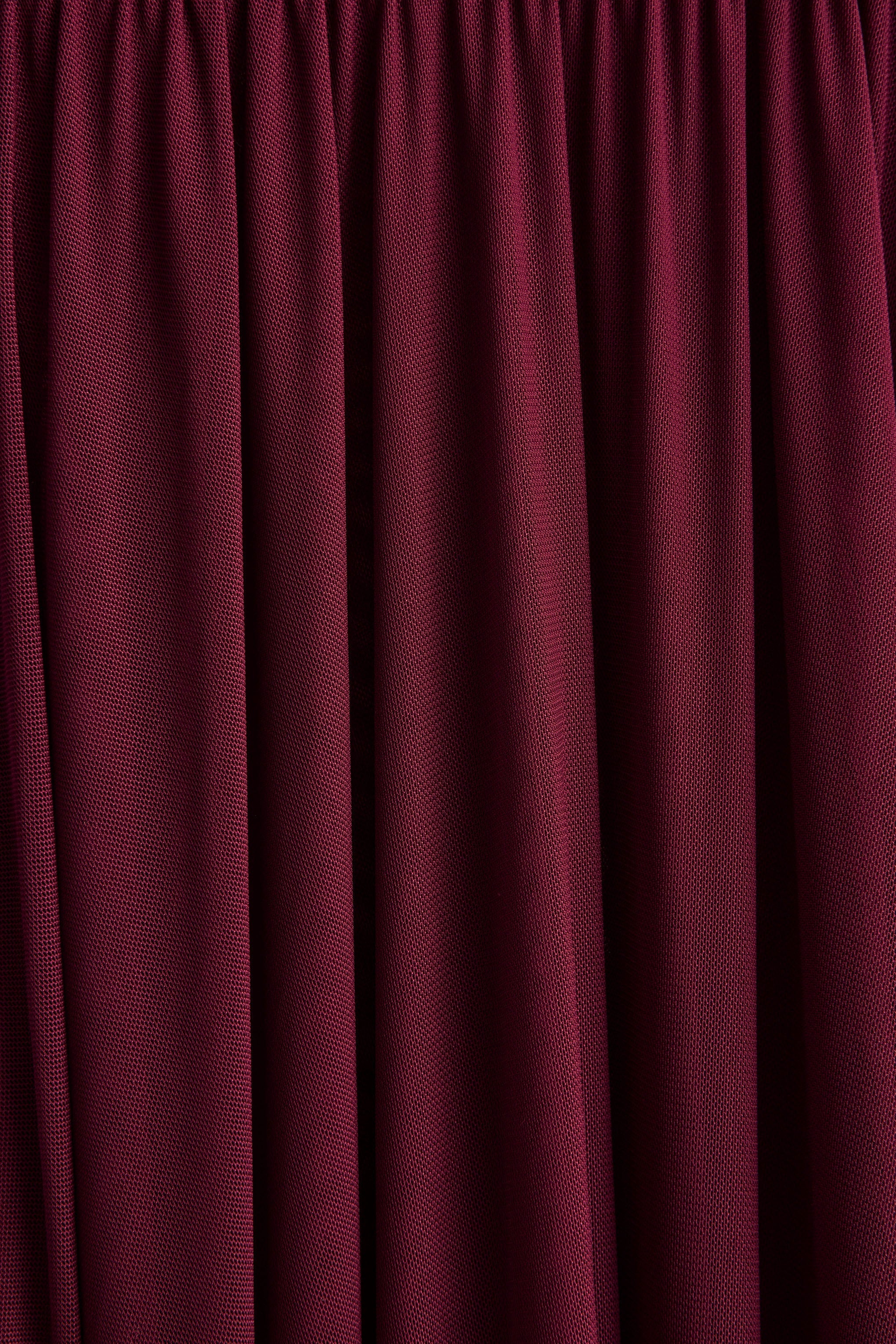 Gigi | Burgundy High-Neck Maxi Dress With Drop-Waist And Sheer Skirt - Image 7