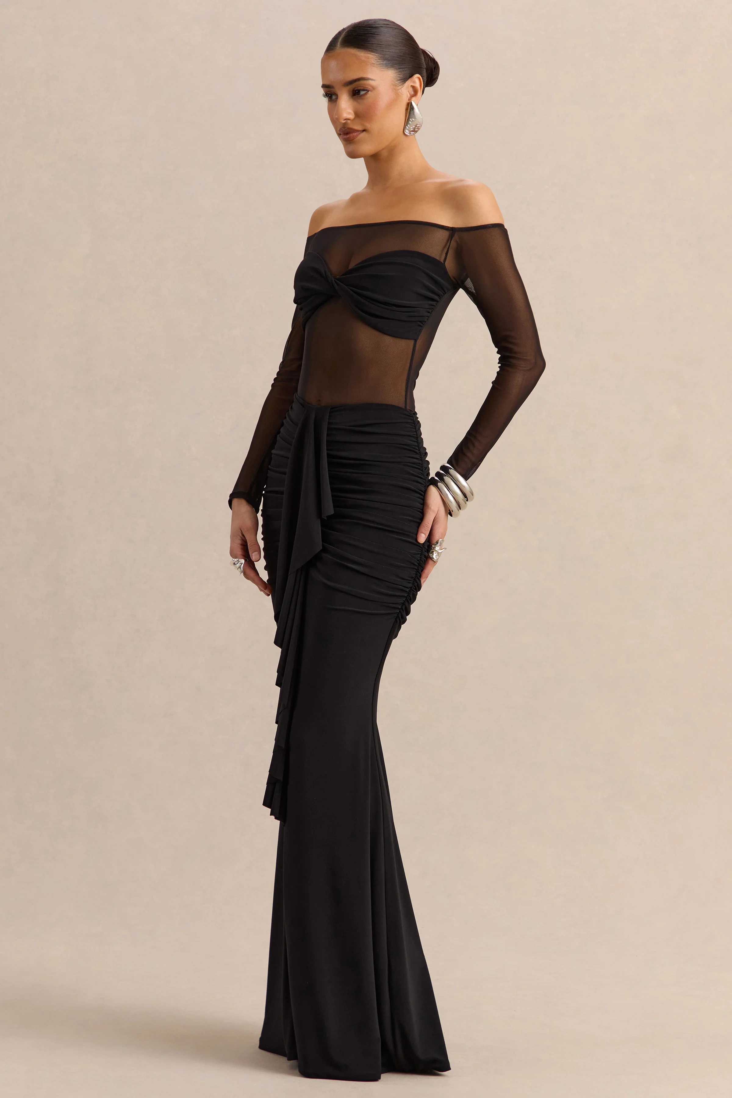 Iskra | Black Extreme Ruffled Maxi Skirt - Image 6