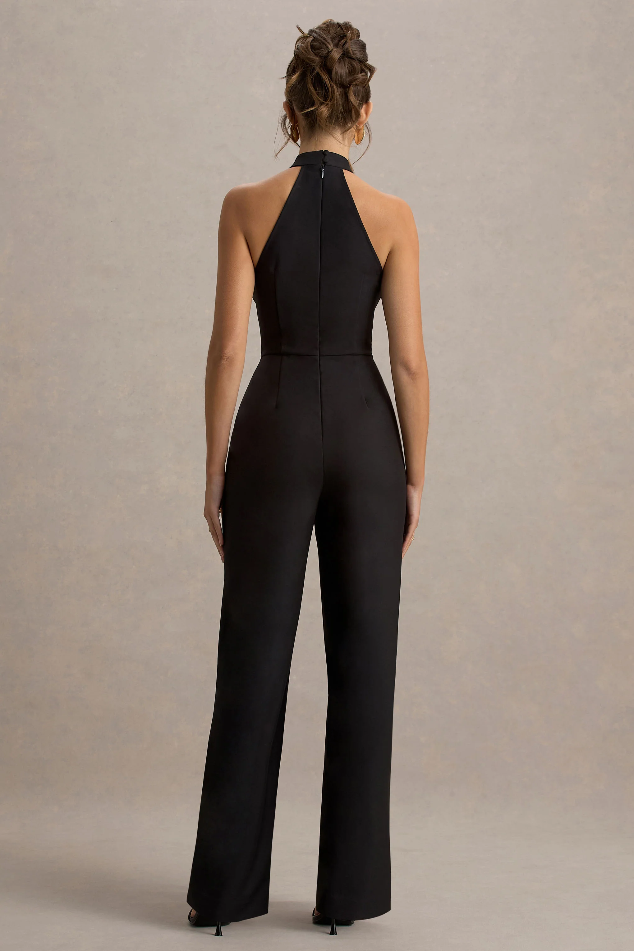 Kami | Black High-Neck Embroidered Jumpsuit - Image 2