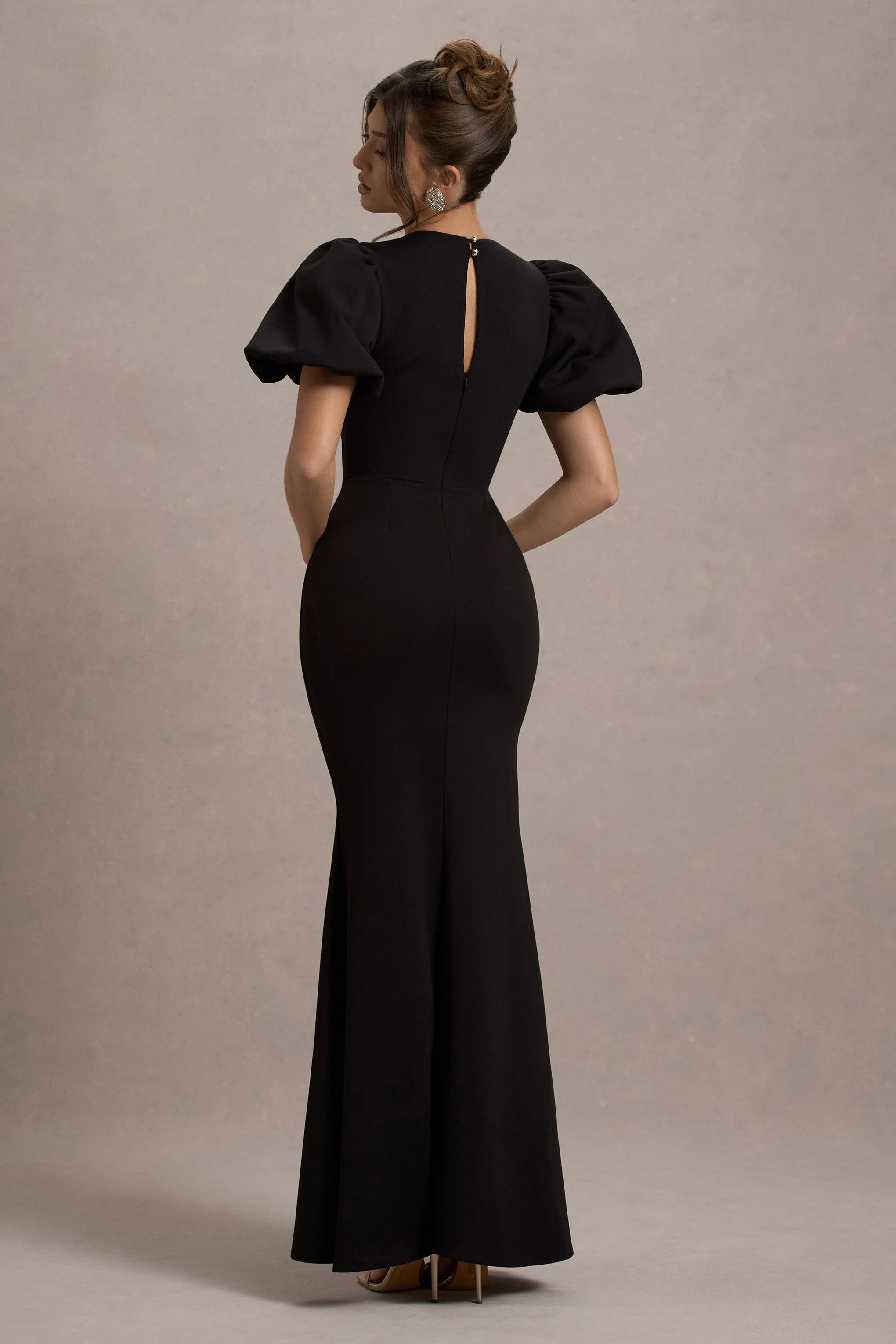 Love Letters | Black Puff-Sleeve Maxi Dress - Image 2