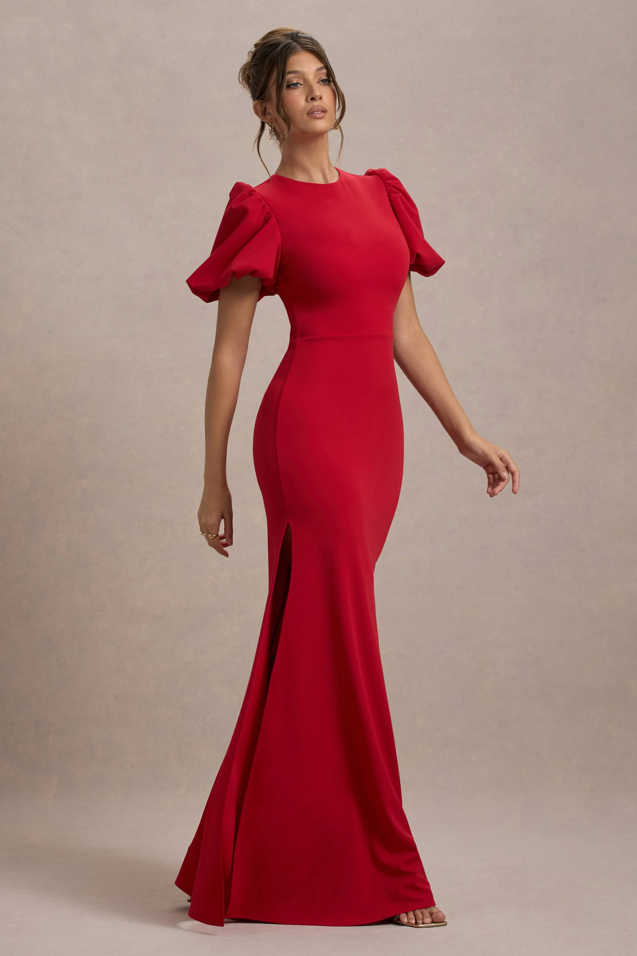 Love Letters | Red Puff-Sleeve Maxi Dress - Image 12