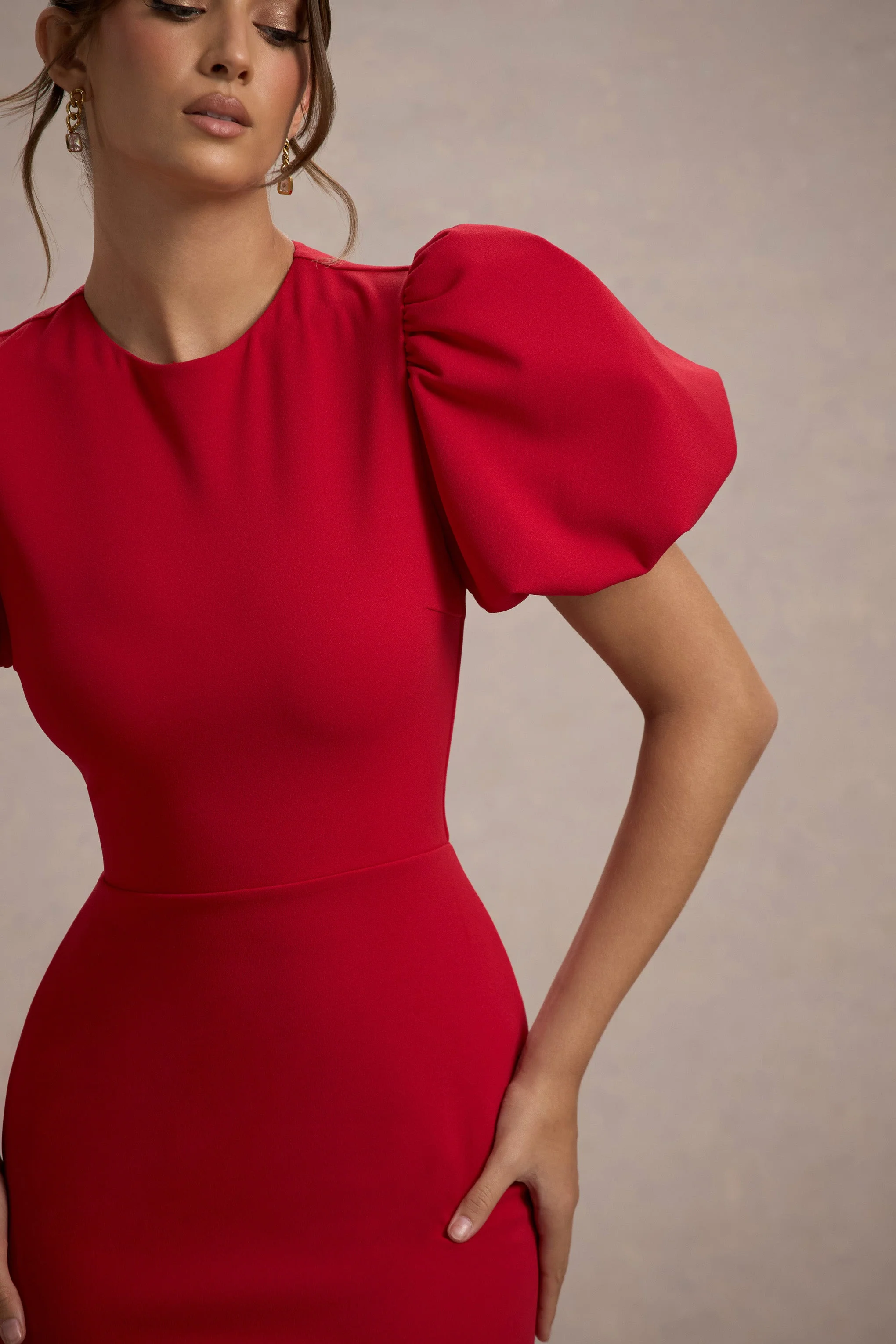 Love Letters | Red Puff-Sleeve Maxi Dress - Image 13