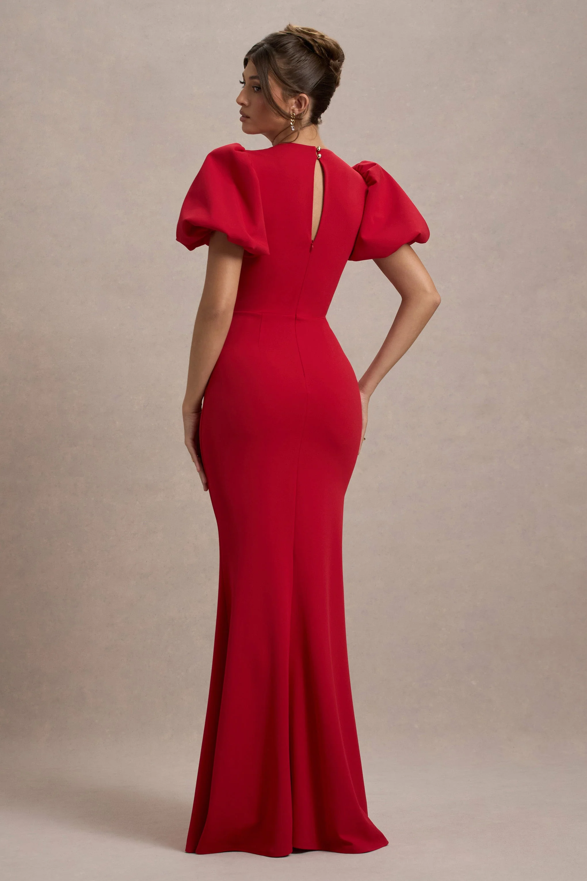 Love Letters | Red Puff-Sleeve Maxi Dress - Image 8