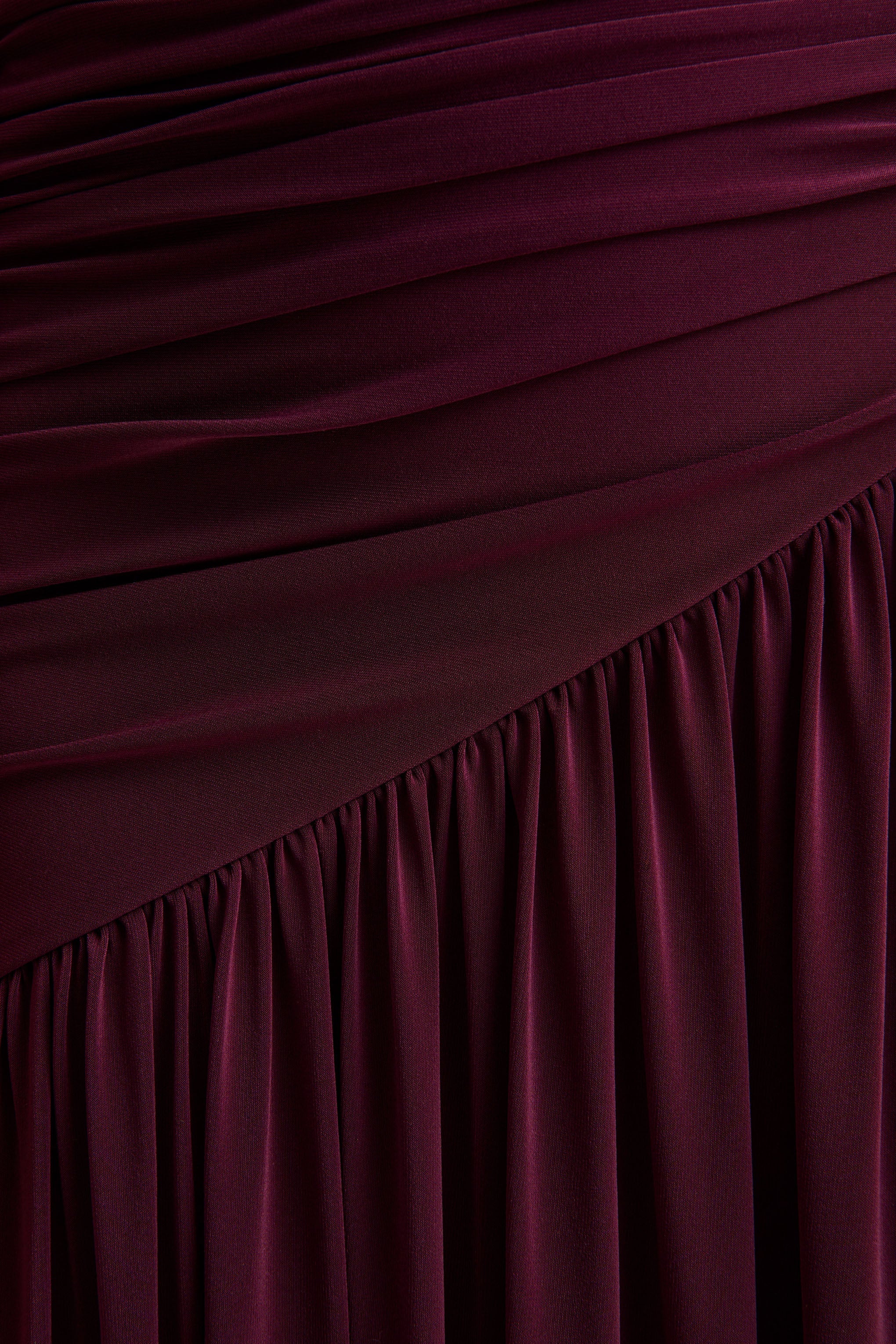Luminary | Dark Plum Bardot-Neck Maxi Dress With Mesh Sleeves - Image 7
