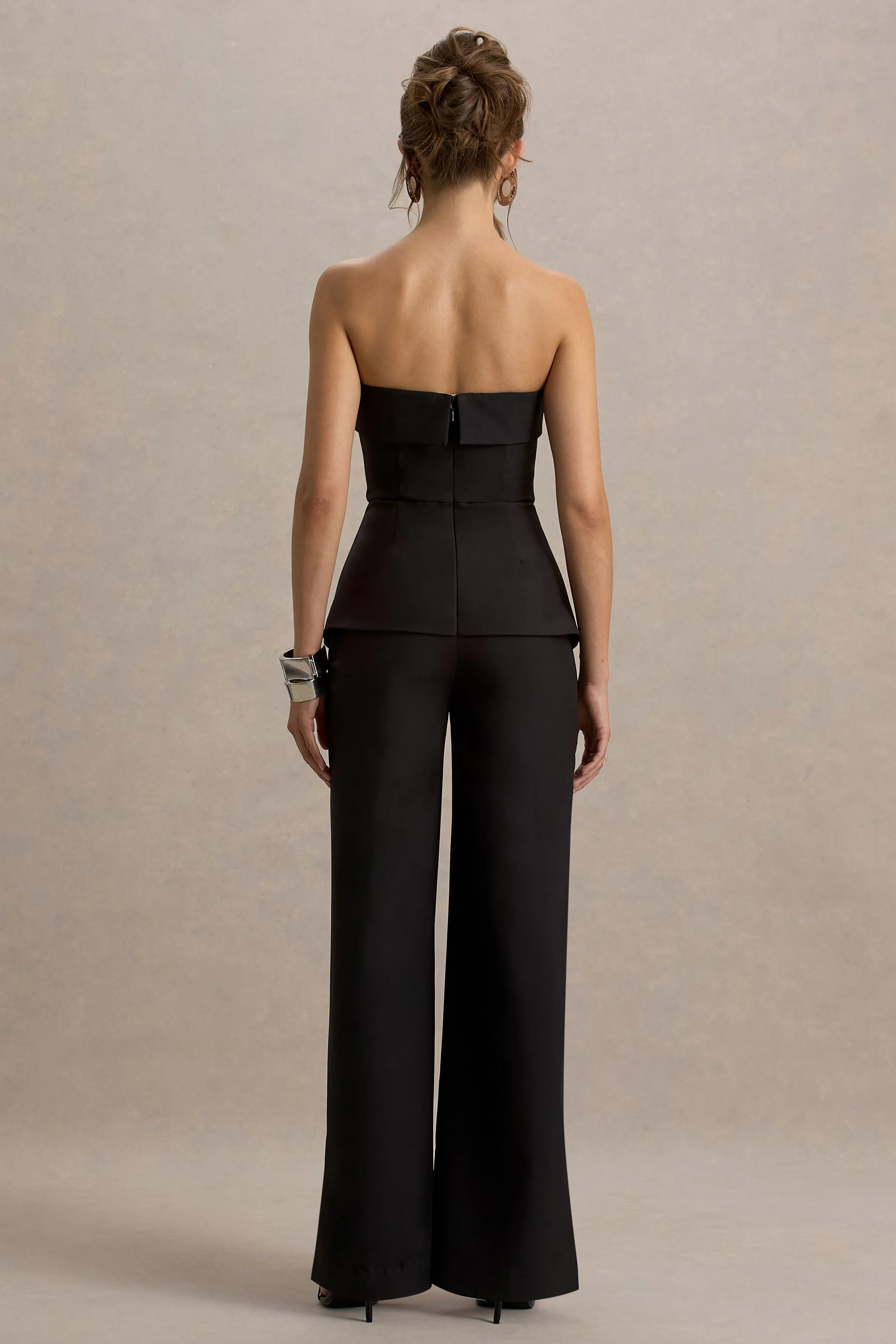 Noemi | Black Bandeau Tailored Jumpsuit - Image 2