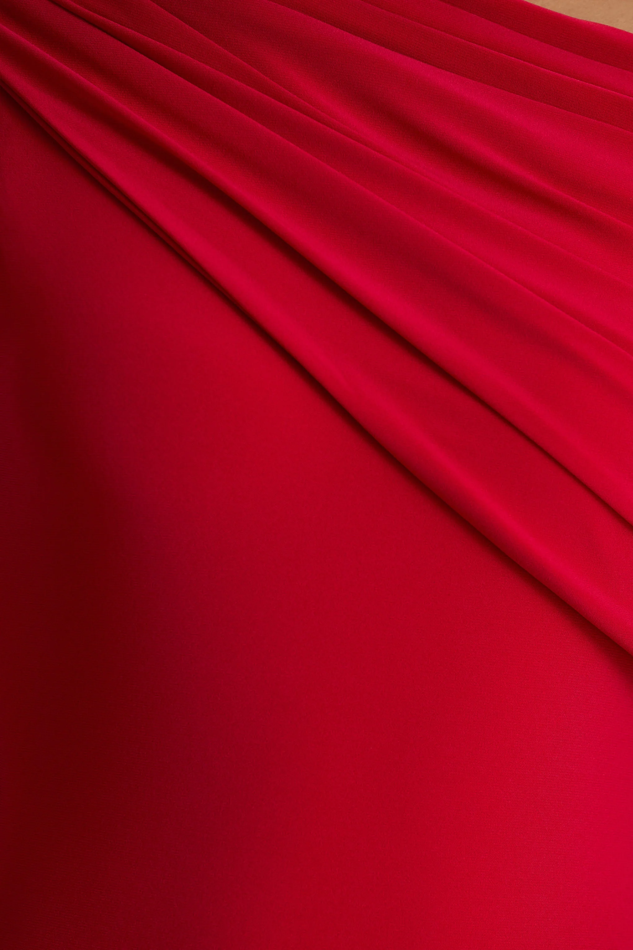 Zendaya | Red Asymmetric-Neck Fishtail Maxi Dress With Sash - Image 7