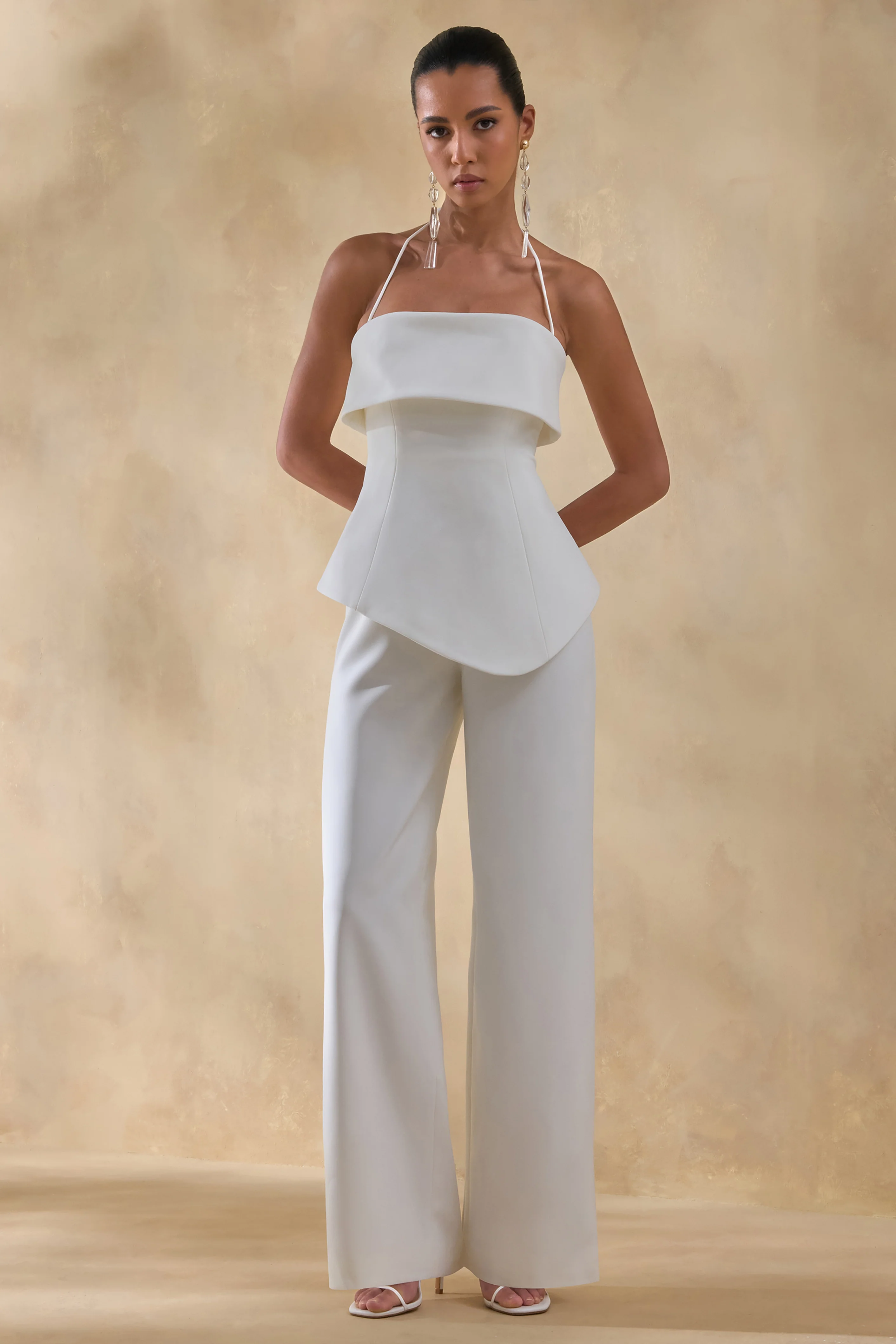 Zura | White Square-Neck Jumpsuit